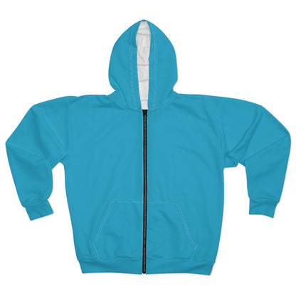 Women’s Vibrant teal , aqua blue Zip Hoodie - Perfect for Casual Outings & Outdoor Adventures
