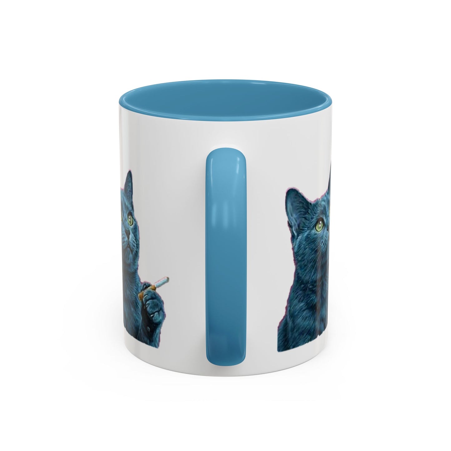 Happy and dazzling smoking cat Coffee Mug — "Happy and Dazzling" Cat Accent Mug (11/15oz) (free shipping)