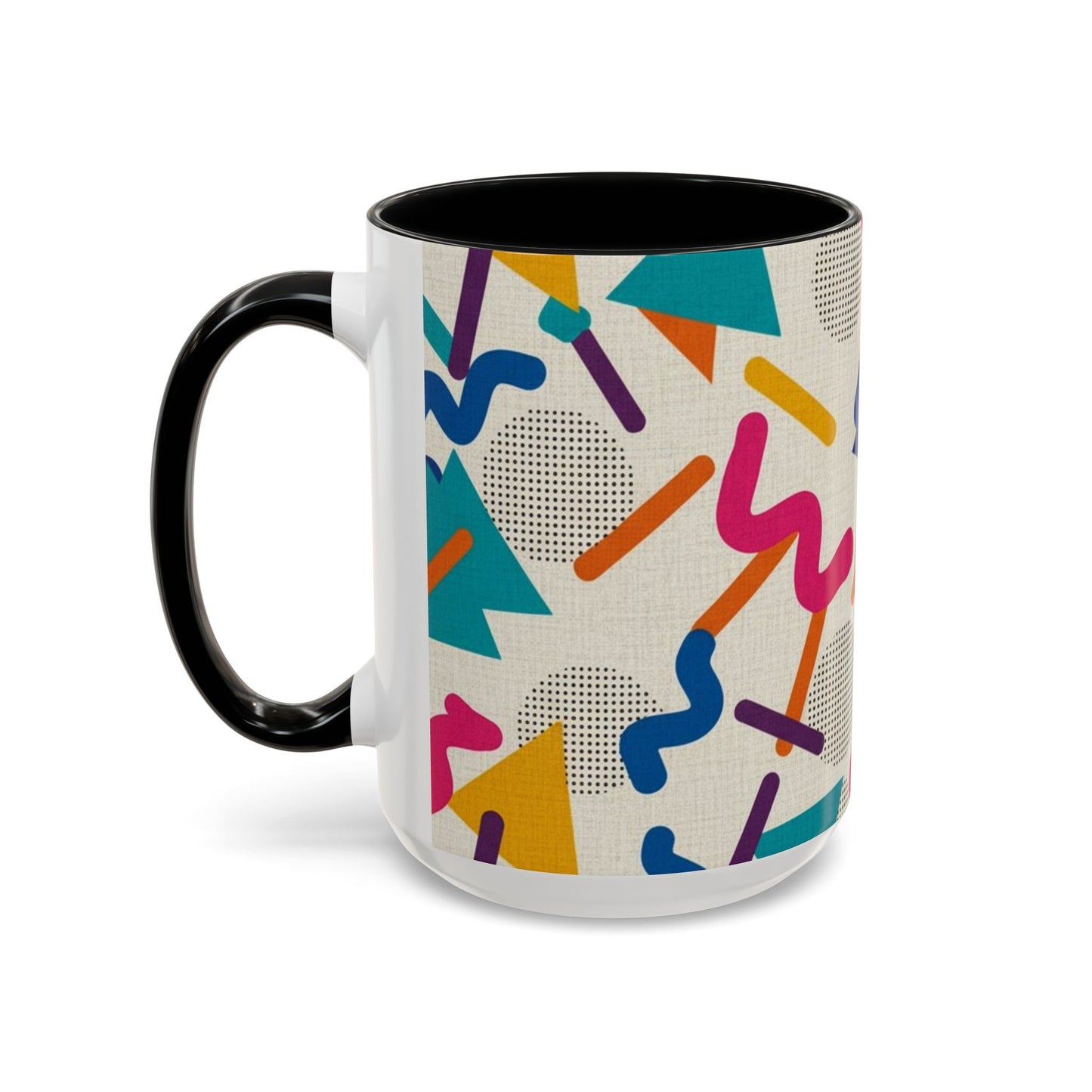 Retro Memphis Pattern Coffee Mug — 11/15oz Accent Ceramic Mug