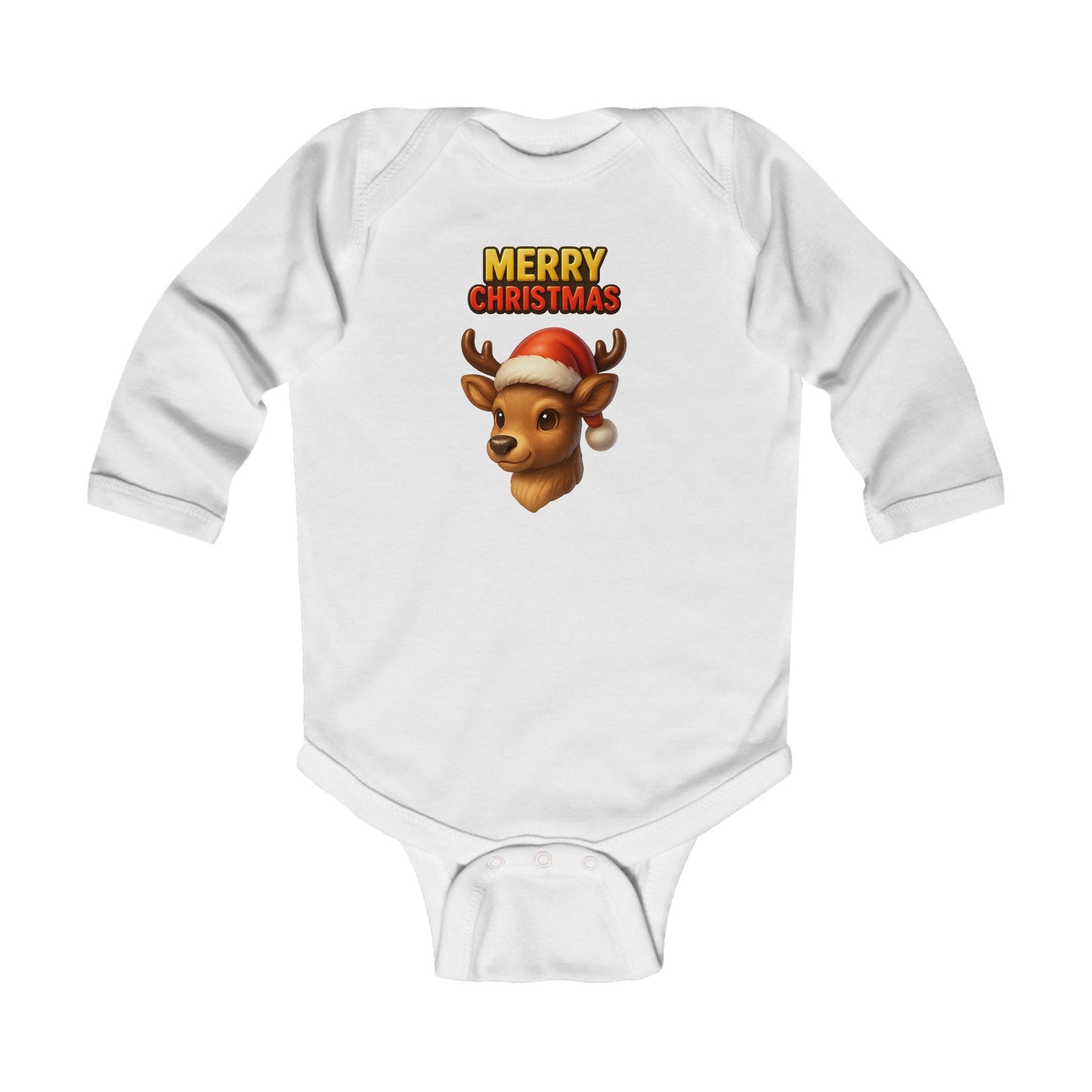 Infant Bodysuit - Cute Reindeer ‘Merry Christmas’ Holiday Baby Onesie