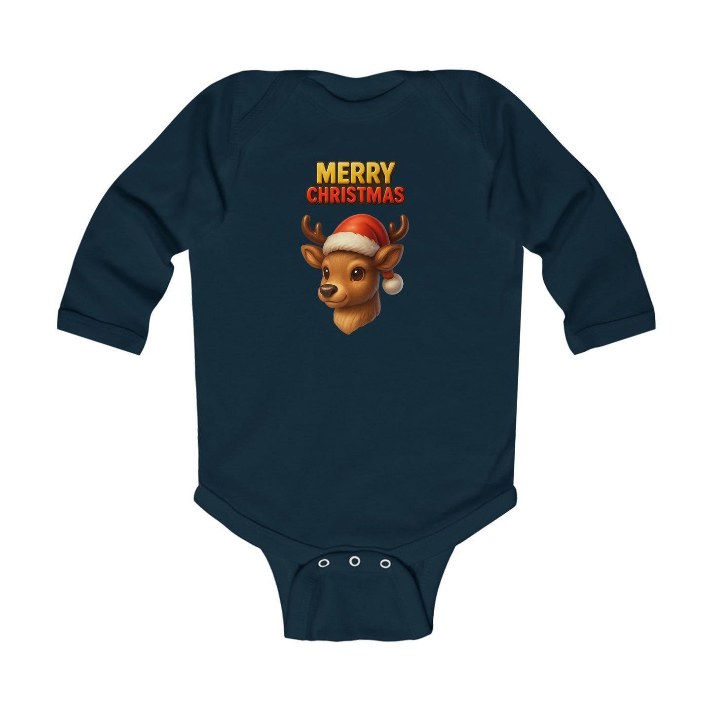 Infant Bodysuit - Cute Reindeer ‘Merry Christmas’ Holiday Baby Onesie