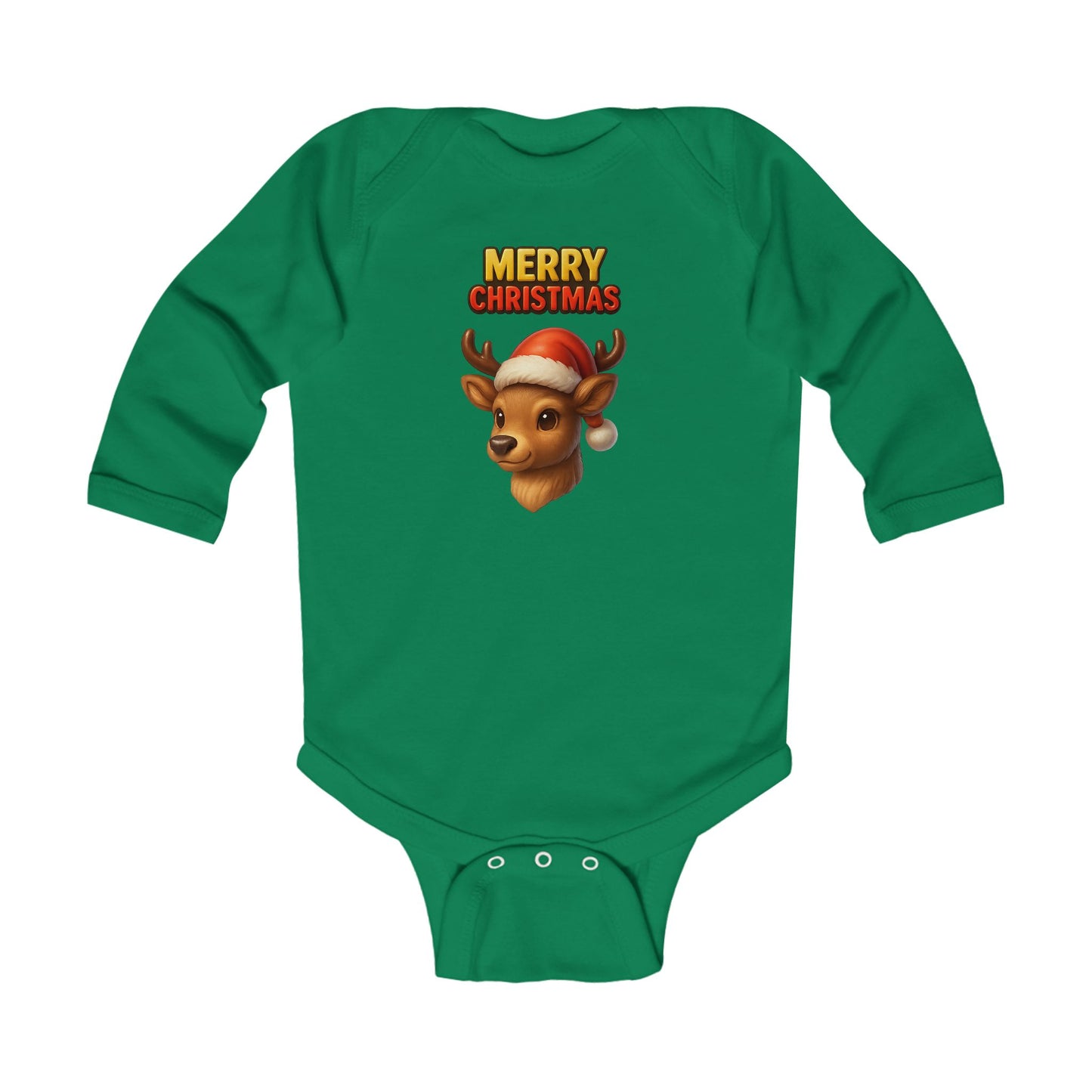 Infant Bodysuit - Cute Reindeer ‘Merry Christmas’ Holiday Baby Onesie
