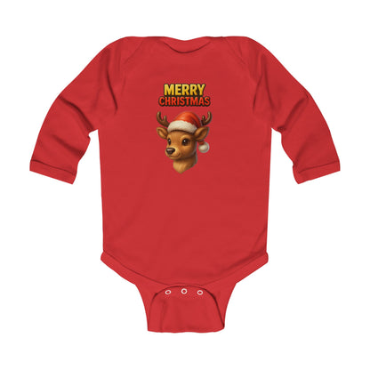 Infant Bodysuit - Cute Reindeer ‘Merry Christmas’ Holiday Baby Onesie