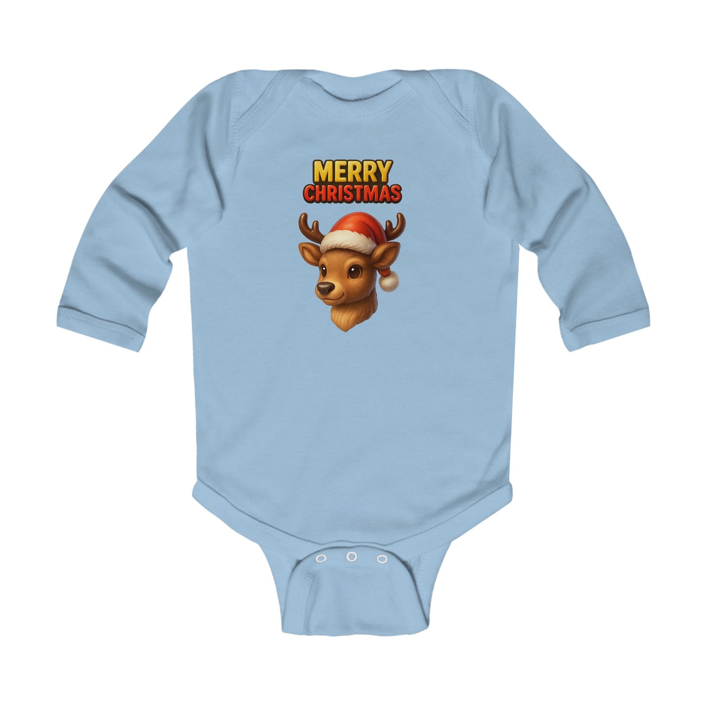 Infant Bodysuit - Cute Reindeer ‘Merry Christmas’ Holiday Baby Onesie