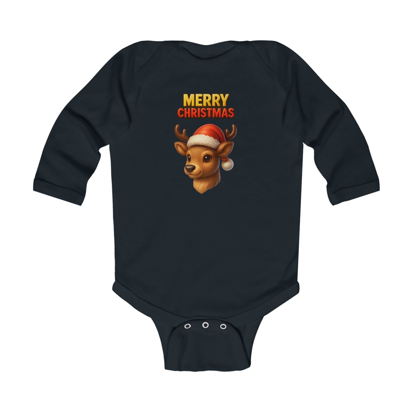 Infant Bodysuit - Cute Reindeer ‘Merry Christmas’ Holiday Baby Onesie