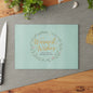 Glass Cutting Board — "Warmest Wishes" Holiday Wreath Decorative Cutting Board