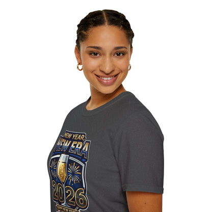 New Year 2026 T-Shirt – "New Year, New Era" Champagne & Fireworks Celebration Tee