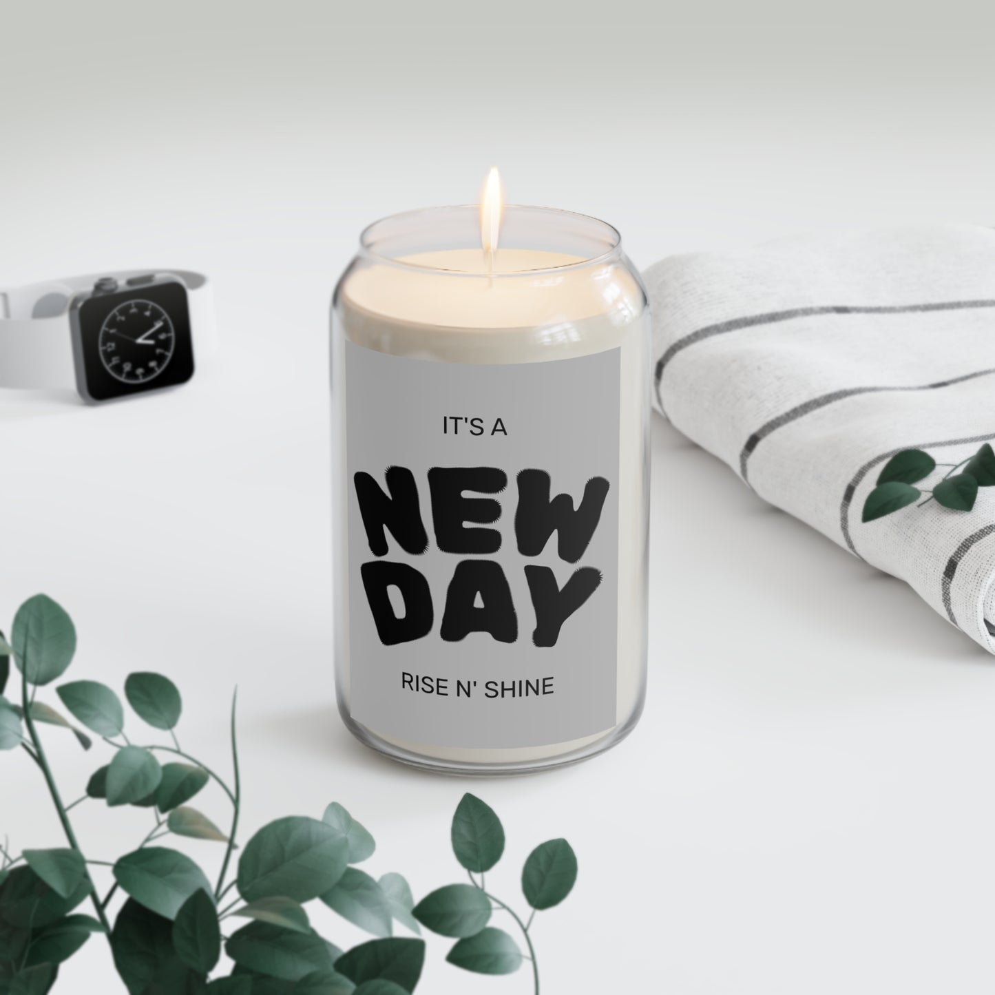Scented Soy Candle — “It’s a New Day” Rise N’ Shine Aroma, variety, the giveback candle collection (13.75 oz)