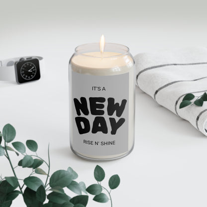 Scented Soy Candle — “It’s a New Day” Rise N’ Shine Aroma, variety, the giveback candle collection (13.75 oz)