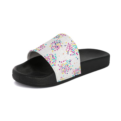 Women's Slide Sandals Geometric Dot Cluster / Abstract Confetti