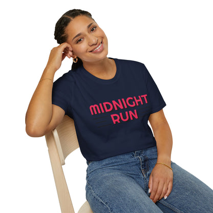 Midnight Run T-Shirt — Retro Pink Track Graphic Tee