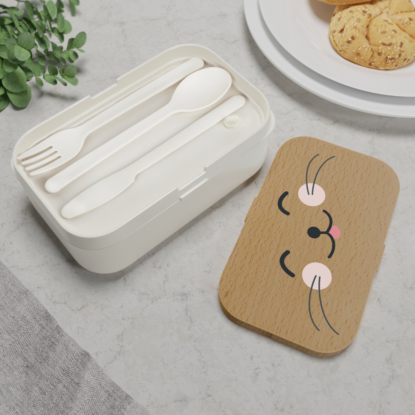 Cute Cat Face Bento Lunch Box - Adorable Lunch Container for Kids & Adults