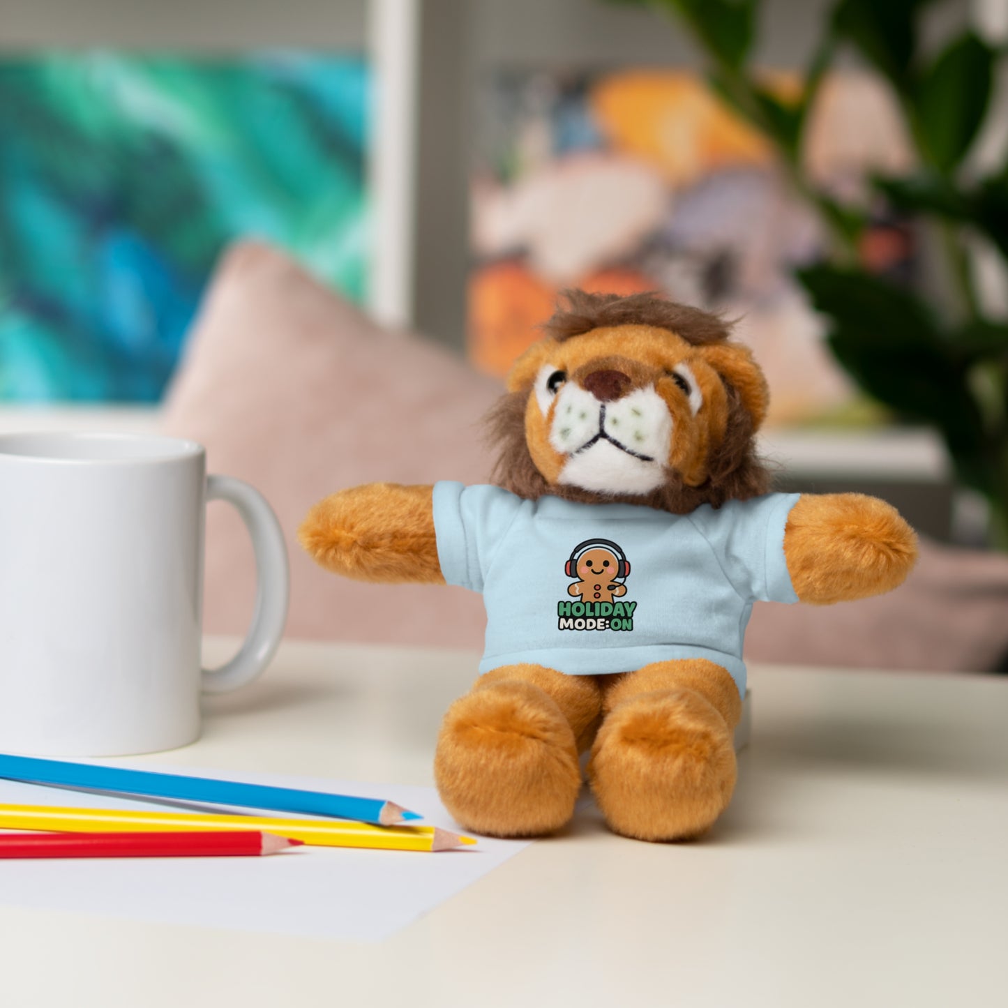 Holiday Mode On Gingerbread Bear Plush with Tee
