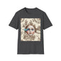 Vintage Doll Face Tee with Glitch Paint Splash