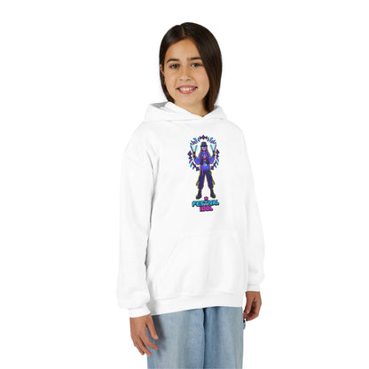 Youth Hoodie — Neon k-Pops Gamer Girl Graphic “Pixel Pal” Streetwear