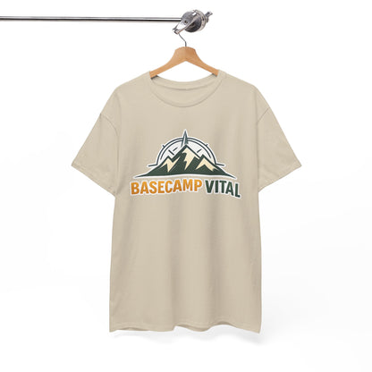 Base Camp Vital Mountain Compass Crewneck T-Shirt | Outdoor Hiking Graphic Tee | Midweight Cotton Trail Shirt (free shipping)