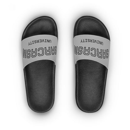 “Sarcasm university” gray color Women's Slide Sandals