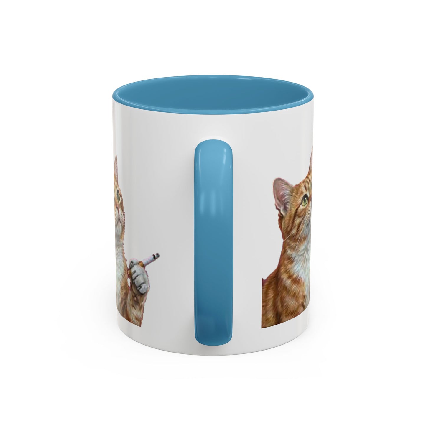 Happy and Dazzling Smoking Cat Coffee Mug — Cute Ginger Cat Accent Mug (11/15oz) (free shipping)