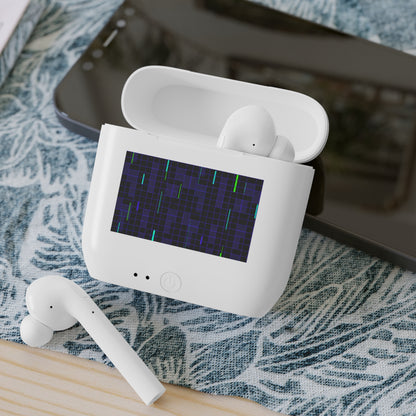 Wireless Earbuds — Cyber Grid Pattern Charging Case