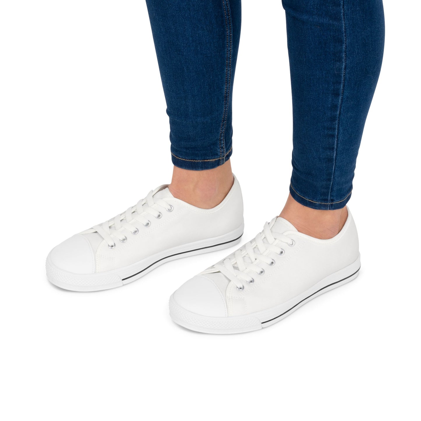 Classic White Low-Top Sneakers — Women’s Casual Canvas Shoes