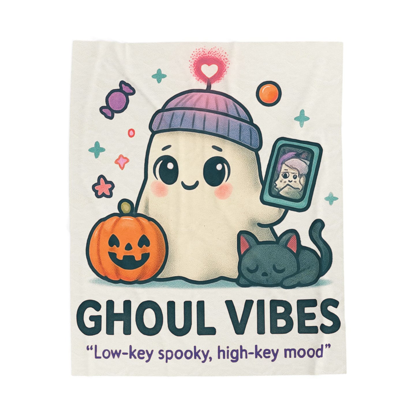 Charming Ghoul Vibes Blanket, Cozy Throw for Halloween, Cute Ghost Decor, Spooky Home Accessory, Perfect Gift for Fall Celebrations, [...]