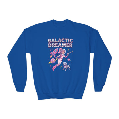 Youth Sweatshirt — "Galactic Dreamer" Astronaut Mermaid Crewneck