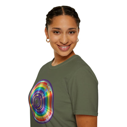 Retro Rainbow CD- Vinyl Record T-Shirt