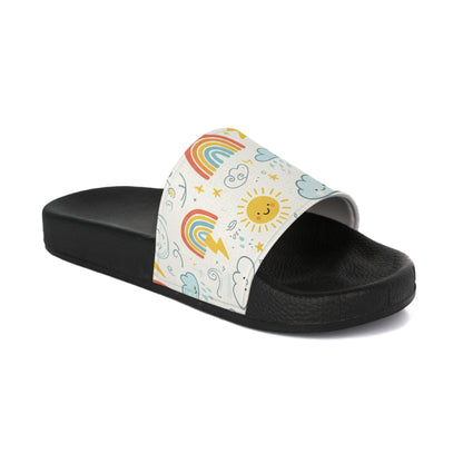Women's Slide Sandals Abstract Weather Doodles / Sunny & Stormy