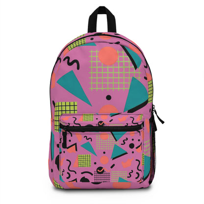 Backpack - Retro 80s Memphis Print Backpack – Pink Geometric School Bag