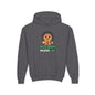 Youth Hoodie — 'Holiday Mode On' Gingerbread Headphone Christmas Sweatshirt