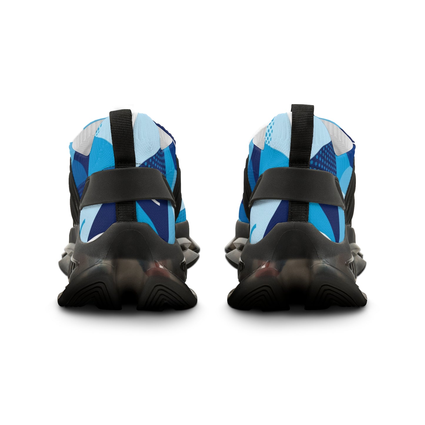 men's Blue Geometric Mesh Sneakers — Men's Athletic Shoes (free shipping)