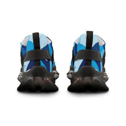 men's Blue Geometric Mesh Sneakers — Men's Athletic Shoes (free shipping)