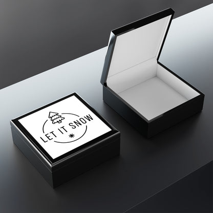Jewelry Box - 'Let It Snow' Holiday Keepsake Box with Winter Tree Design