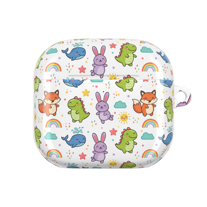 Cute Rainbow Dino & Bunny AirPod Case — Kawaii Animal Protective Cover (free Shipping)