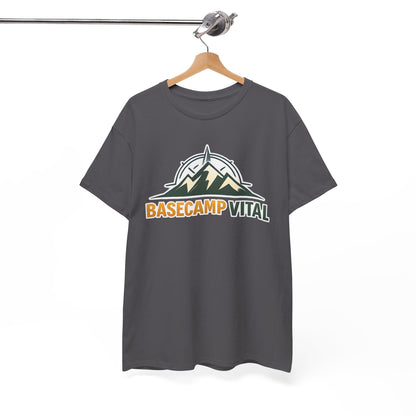 Base Camp Vital Mountain Compass Crewneck T-Shirt | Outdoor Hiking Graphic Tee | Midweight Cotton Trail Shirt (free shipping)