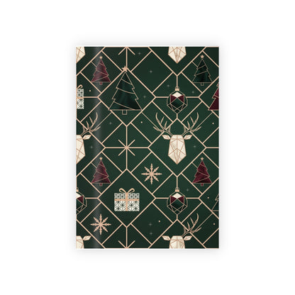 Elegant Holiday Gift Wrapping Paper Roll - Festive Design with Trees and Ornaments