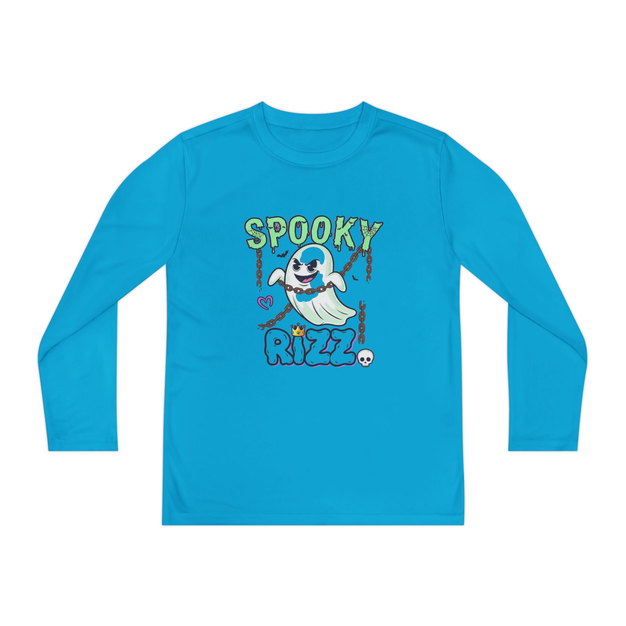 Spooky Long Sleeve Tee, Kids Ghost Shirt, Halloween Shirt, Youth Halloween Apparel, Spooky Vibes Tee, Ghostly Fun Wear
