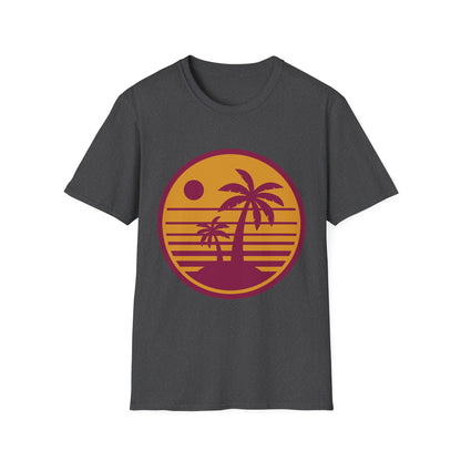 Retro Palm Sunset T-Shirt — Vintage Beach Palm Tree Tee