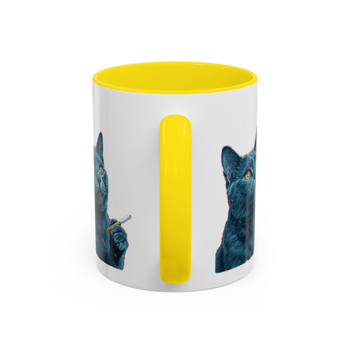 Happy and dazzling smoking cat Coffee Mug — "Happy and Dazzling" Cat Accent Mug (11/15oz) (free shipping)