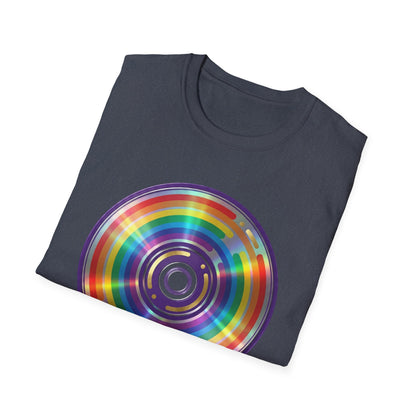 Retro Rainbow CD- Vinyl Record T-Shirt
