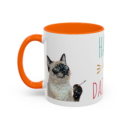 Happy and Dazzling Smoking Cat Accent Coffee Mug — 11/15oz (free shipping)