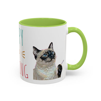 Happy and Dazzling Smoking Cat Accent Coffee Mug — 11/15oz (free shipping)