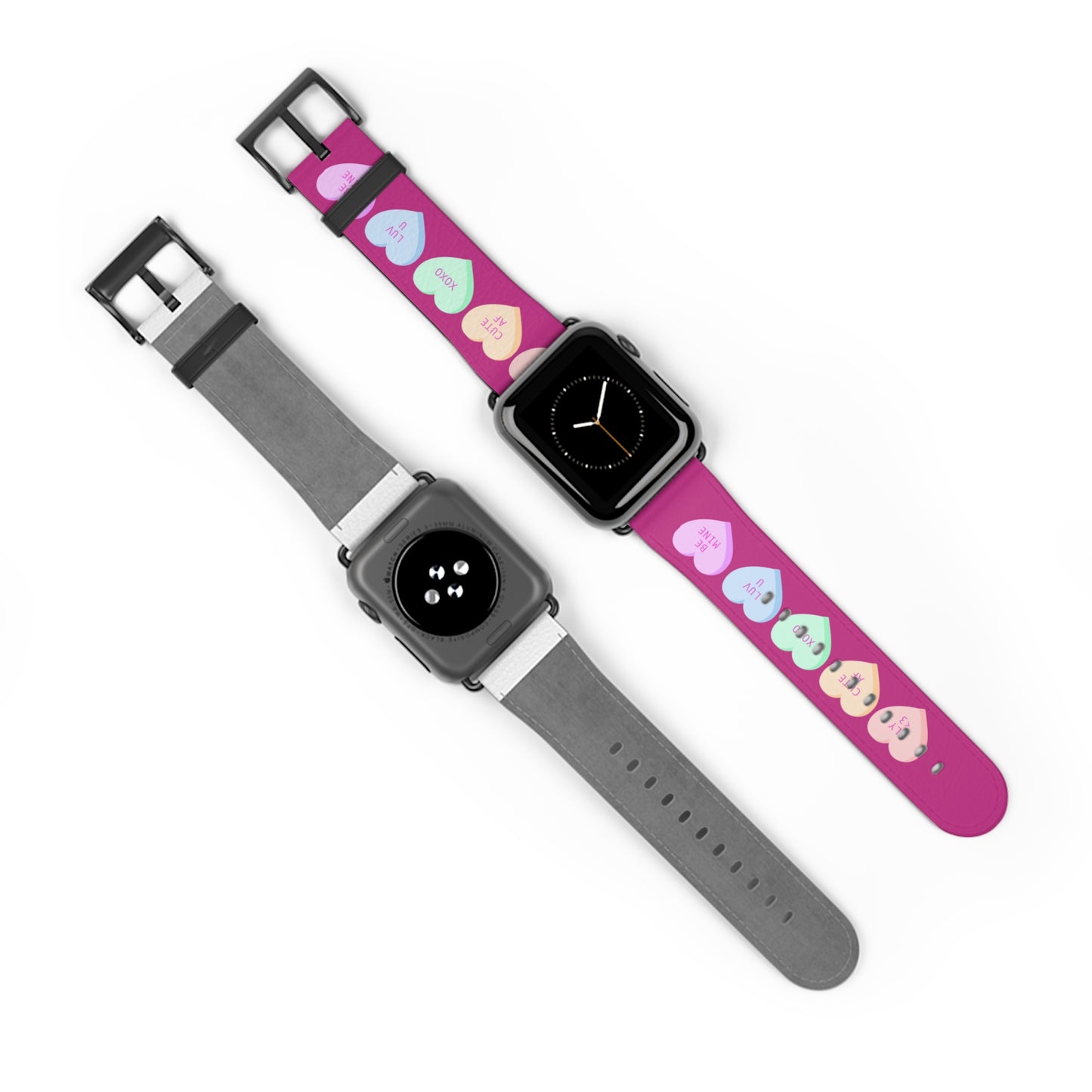 Colorful Valentine’s Day candy Hearts Watch Band - Cute, Adjustable Strap for All Occasions