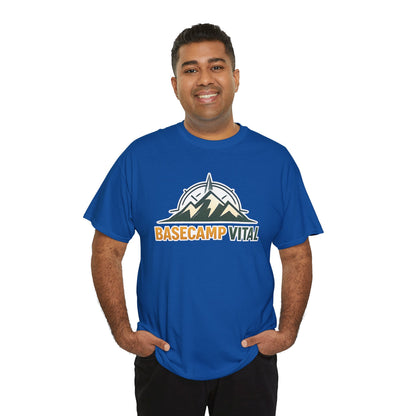 Base Camp Vital Mountain Compass Crewneck T-Shirt | Outdoor Hiking Graphic Tee | Midweight Cotton Trail Shirt (free shipping)