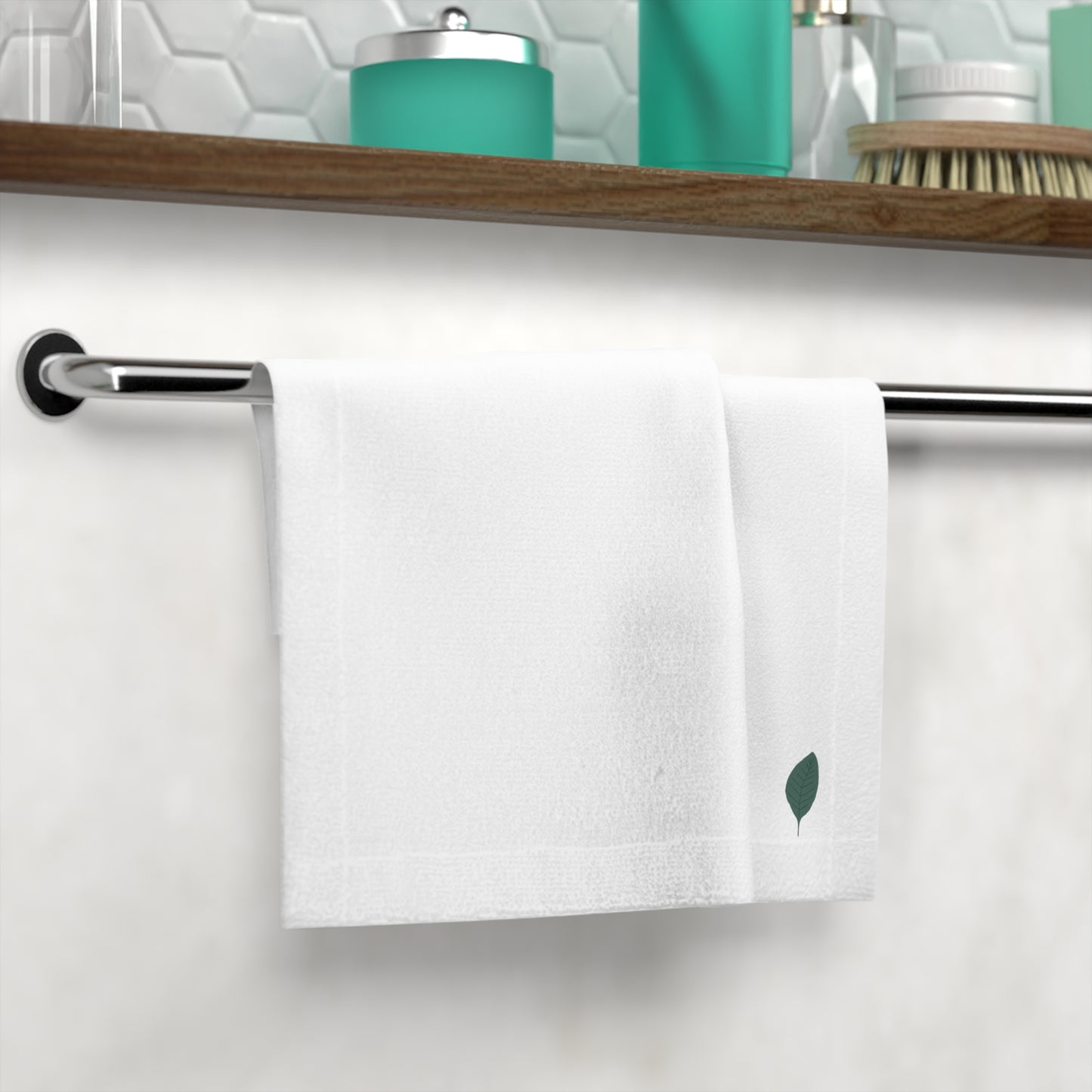 Simple Leaf Face Towel, Spa Gift, Bathroom Decor, Eco-Friendly Towel, Self-Care Essentials, Premium Quality Washcloth