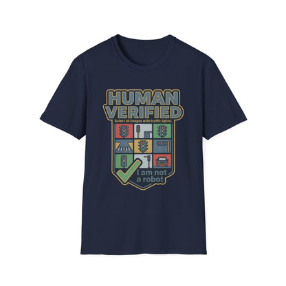 Human Verified T-Shirt — "I Am Not a Robot" CAPTCHA Graphic Tee