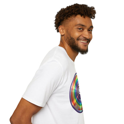 Retro Rainbow CD- Vinyl Record T-Shirt