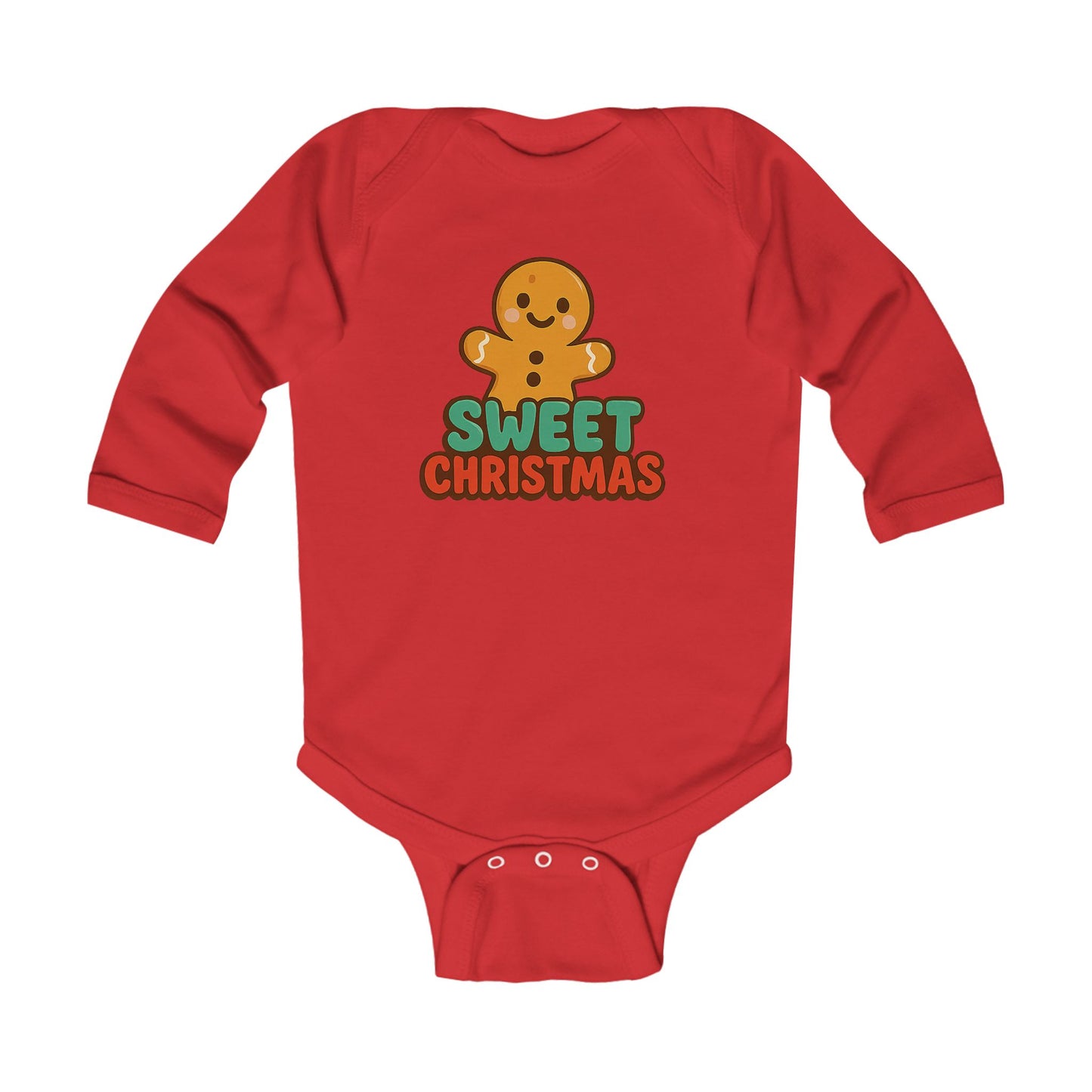 Infant Bodysuit - 'Sweet Christmas' Gingerbread Holiday Baby Onesie