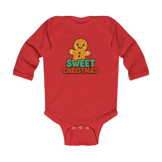 Infant Bodysuit - 'Sweet Christmas' Gingerbread Holiday Baby Onesie
