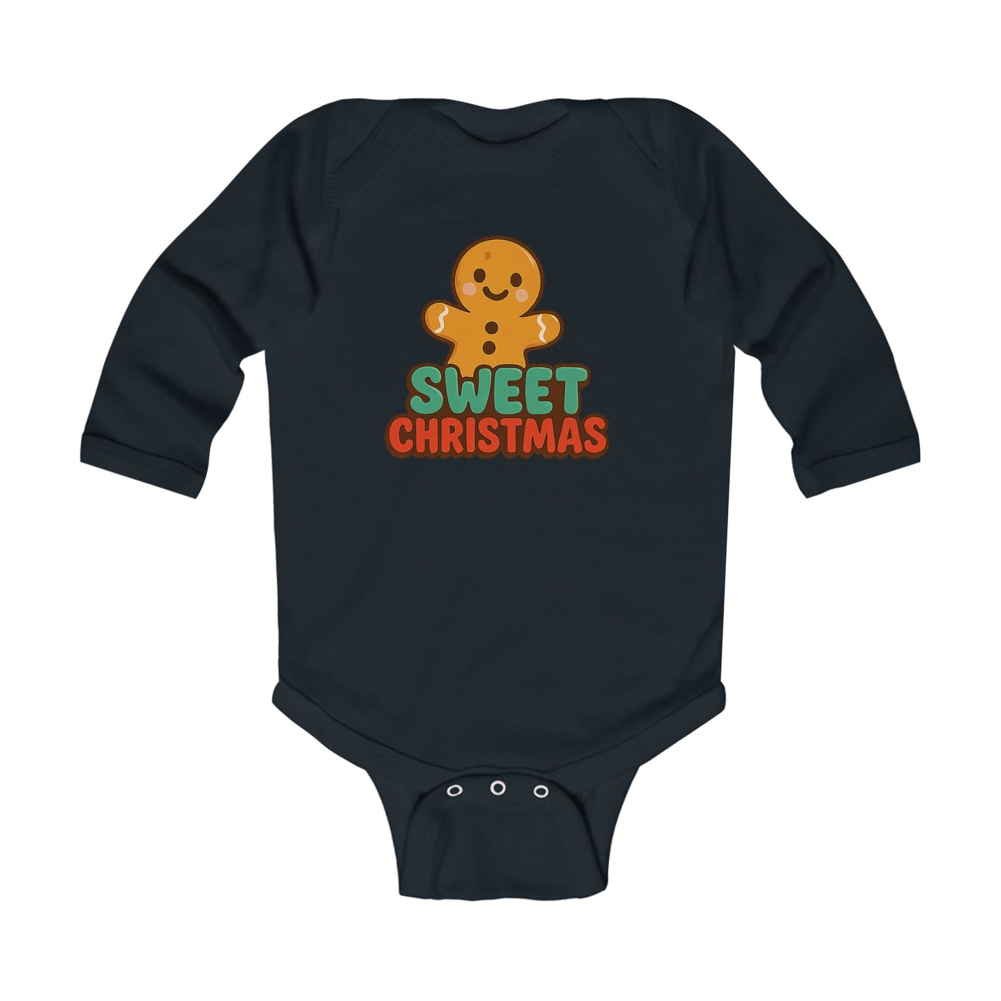 Infant Bodysuit - 'Sweet Christmas' Gingerbread Holiday Baby Onesie
